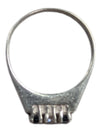 Gem Cluster Signet Silver Ring Size 6 3/4 (17 1/2)