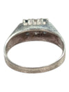 Gem Cluster Signet Silver Ring Size 6 3/4 (17 1/2)