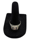Gem Cluster Signet Silver Ring Size 6 3/4 (17 1/2)