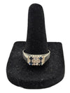 Gem Cluster Signet Silver Ring Size 6 3/4 (17 1/2)