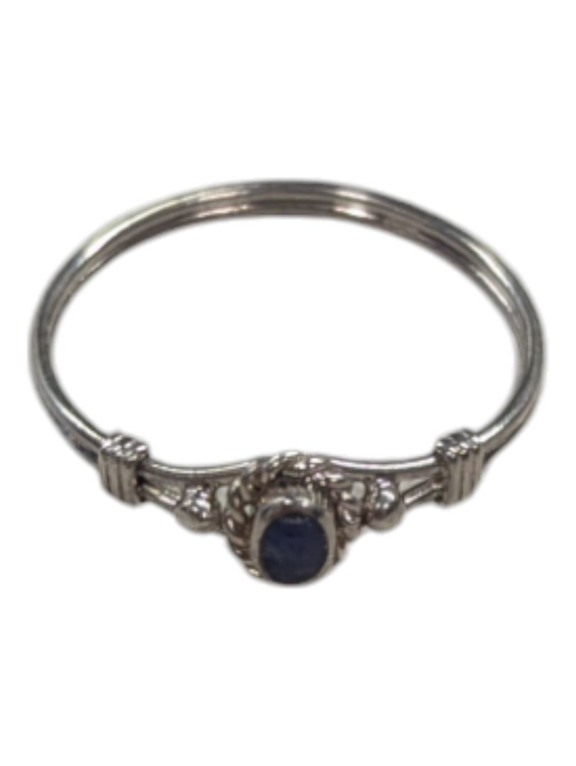 Delicate Blue Silver Ring Size 7 1/4 (17 1/2)
