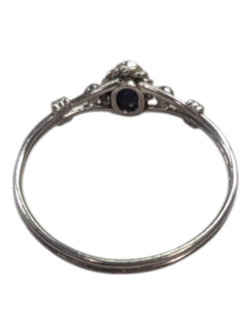 Delicate Blue Silver Ring Size 7 1/4 (17 1/2)