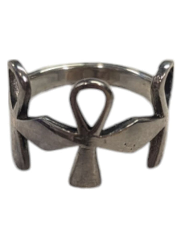 3 Cross Silver Ring Size 4 3/4 (15 1/2)