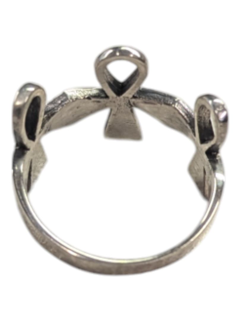 3 Cross Silver Ring Size 4 3/4 (15 1/2)