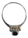 Regal Square Gem Silver Ring Size 4 1/4 (15)