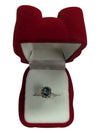 Regal Square Gem Silver Ring Size 4 1/4 (15)
