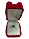 Regal Square Gem Silver Ring Size 4 1/4 (15)