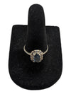 Regal Square Gem Silver Ring Size 4 1/4 (15)