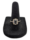 Regal Square Gem Silver Ring Size 4 1/4 (15)