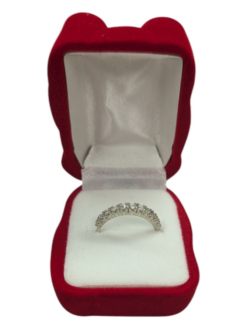 Gem Crescent Silver Ring Size 7 (17 1/4)