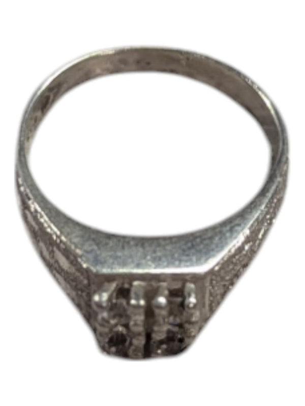 4 Gem Silver Signate Ring Size 4 (15)