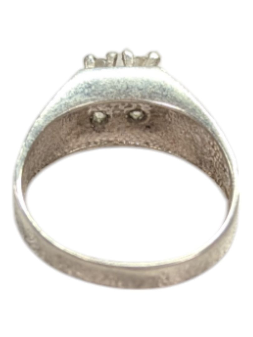 4 Gem Silver Signate Ring Size 4 (15)