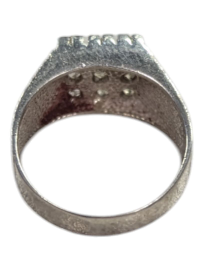 9 Gem Silver Signet Ring Size 5 (15 3/4)