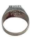 9 Gem Silver Signet Ring Size 5 (15 3/4)