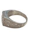 9 Gem Silver Signet Ring Size 5 (15 3/4)