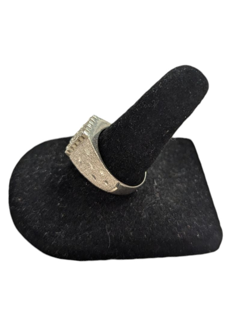 9 Gem Silver Signet Ring Size 5 (15 3/4)