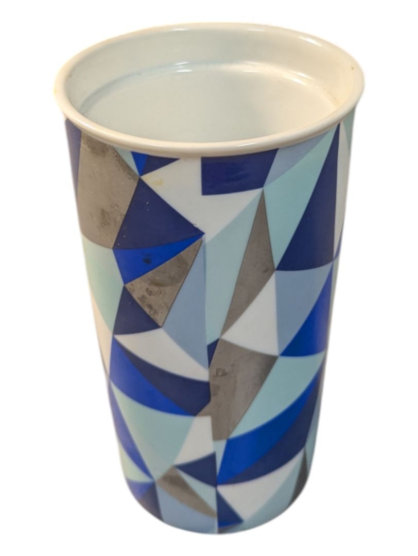 Blue Diamond Pattern PC Thermos, No Lid