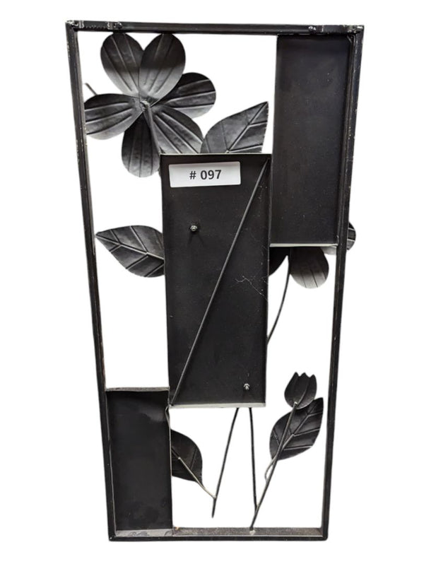 Pair of Metal Flower Wall Hangings 13 1/2" x 28 1/2" (P)
