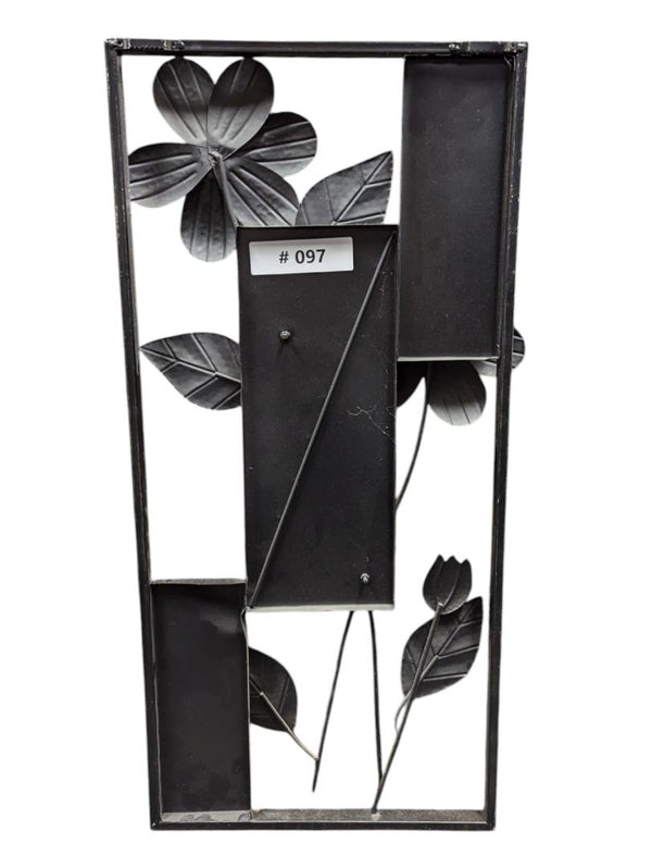 Pair of Metal Flower Wall Hangings 13 1/2" x 28 1/2" (P)