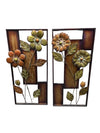 Pair of Metal Flower Wall Hangings 13 1/2" x 28 1/2" (P)