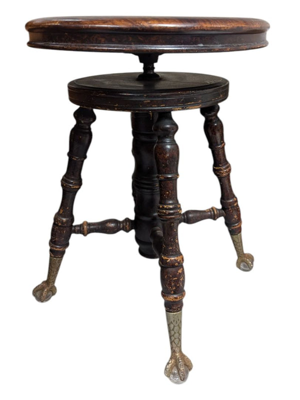 Adjustable Claw Foot Stool 14 1/2" seat 19"-24" height