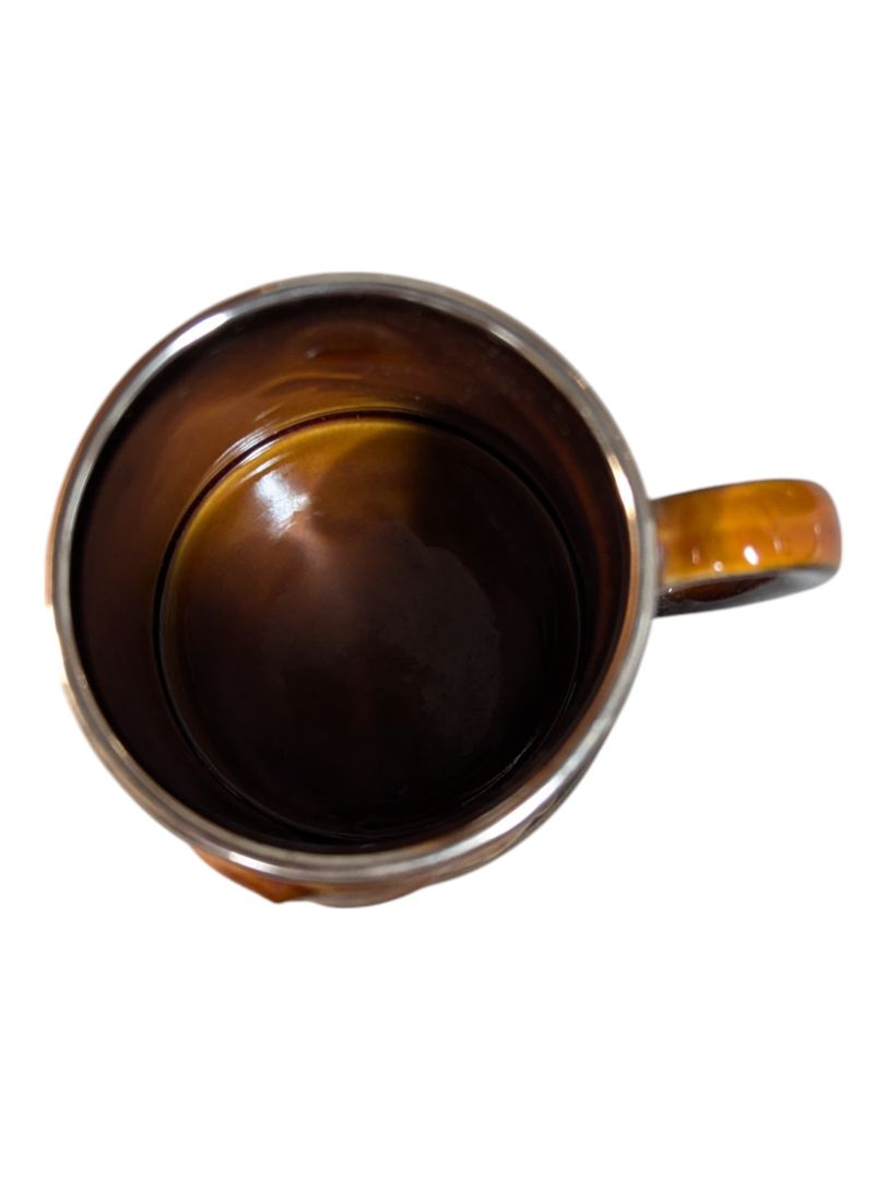 Brown Ceramic Tankard with Dog Relief