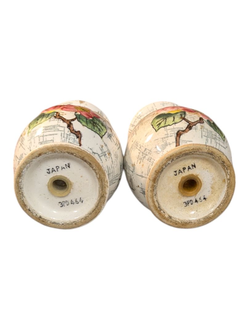Vintage Porcelain Magnolia Salt and Pepper Shaker