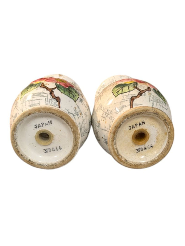 Vintage Porcelain Magnolia Salt and Pepper Shaker