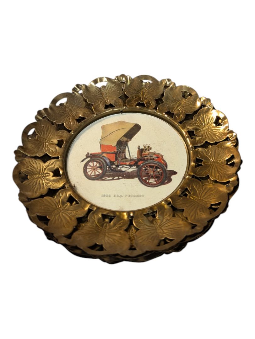 4 Car Prints with Metal Wall Plaque Frames