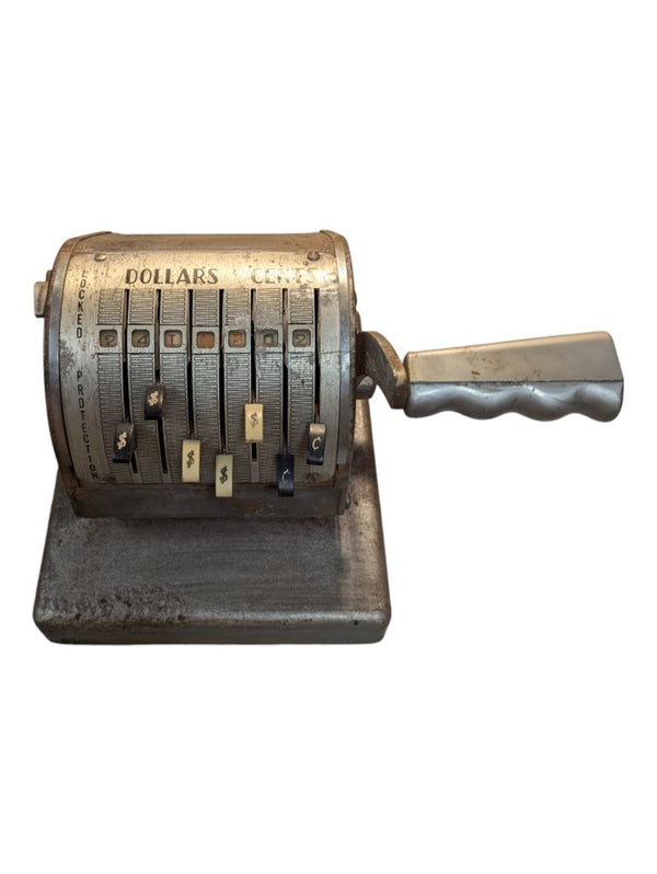 Antique Paymaster Check Writer, Grey