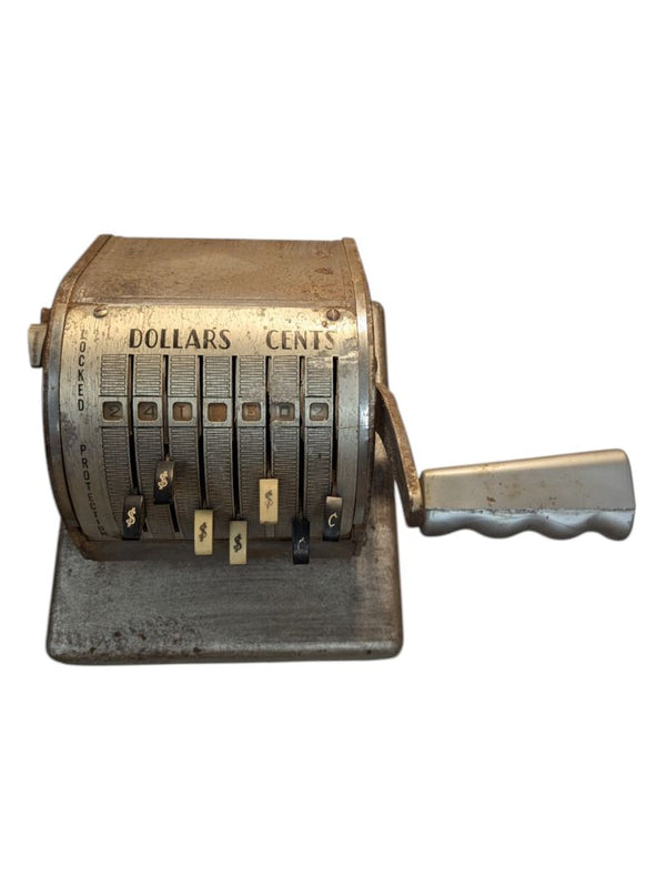 Antique Paymaster Check Writer, Grey