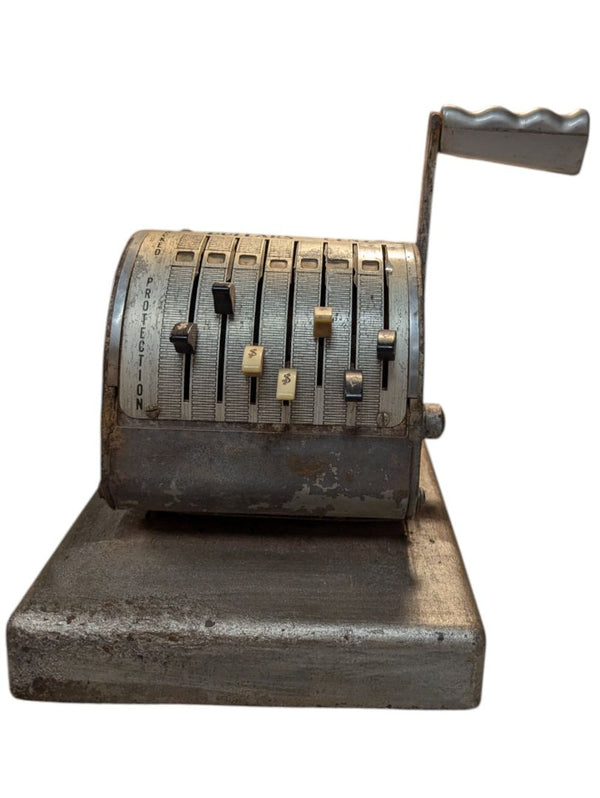 Antique Paymaster Check Writer, Grey