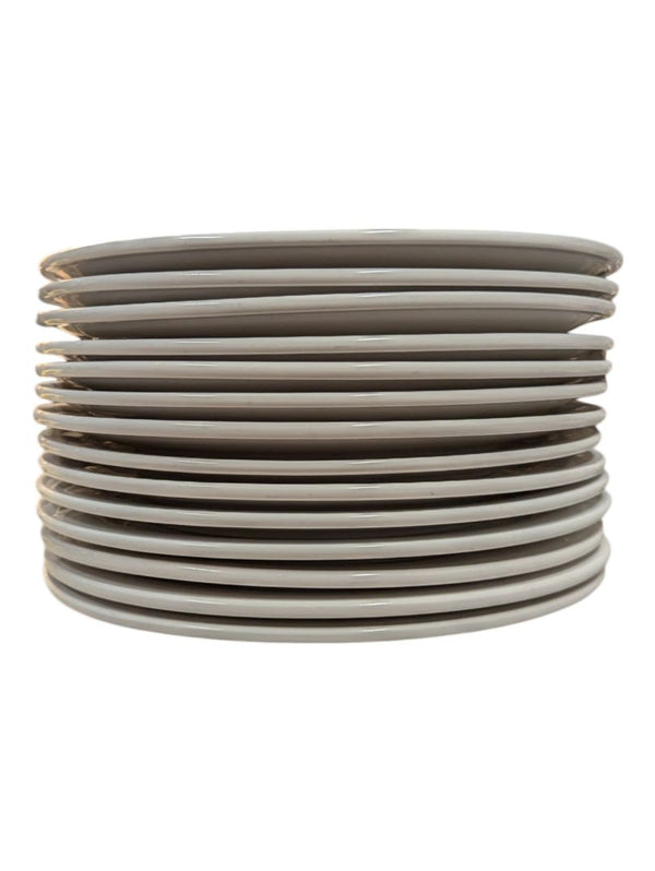 Set of 14 White Ceramic Plates
