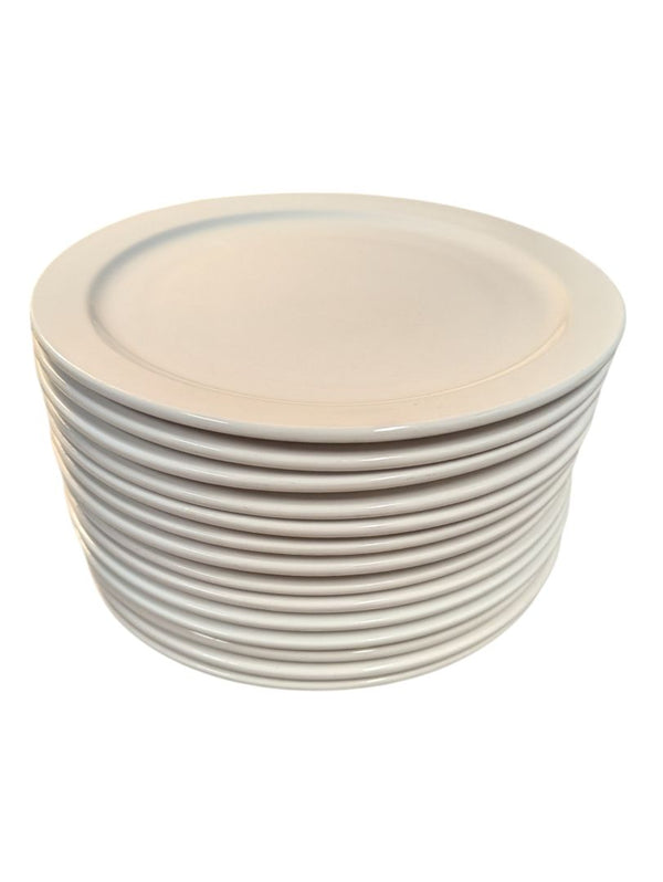 Set of 14 White Ceramic Plates