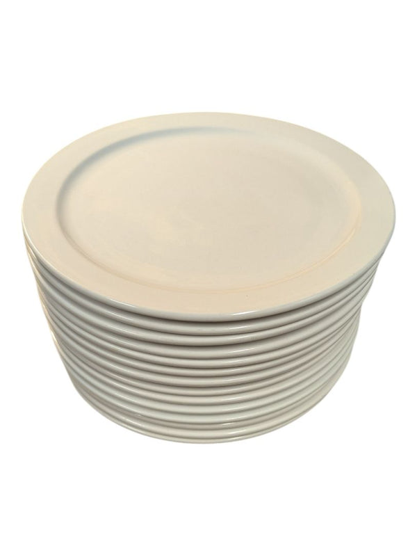 Set of 14 White Ceramic Plates