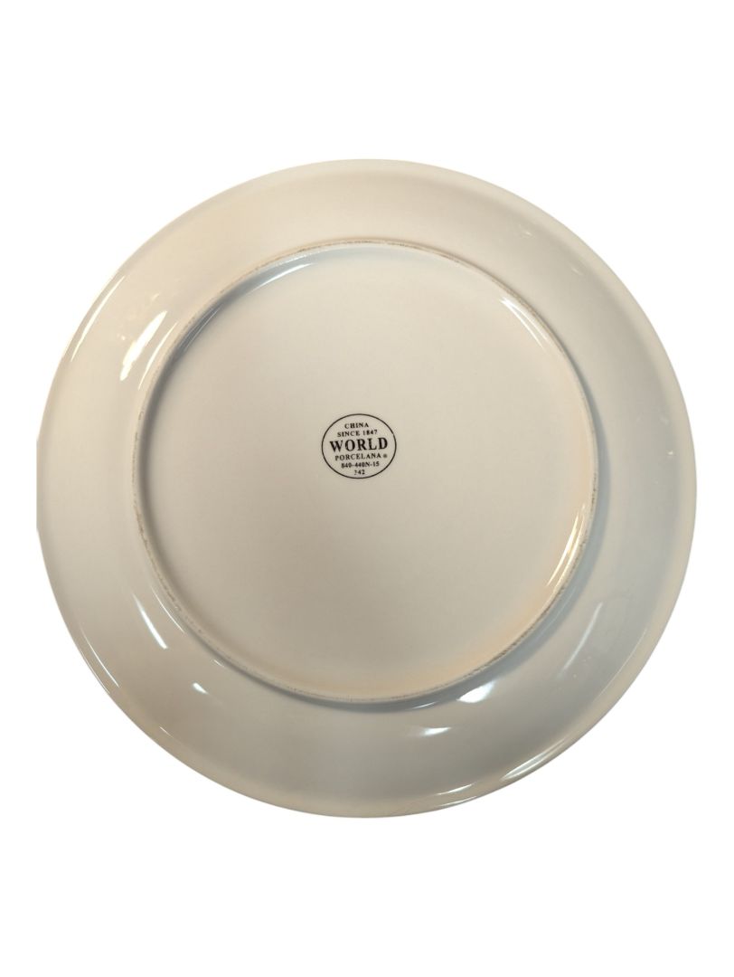 Set of 14 White Ceramic Plates