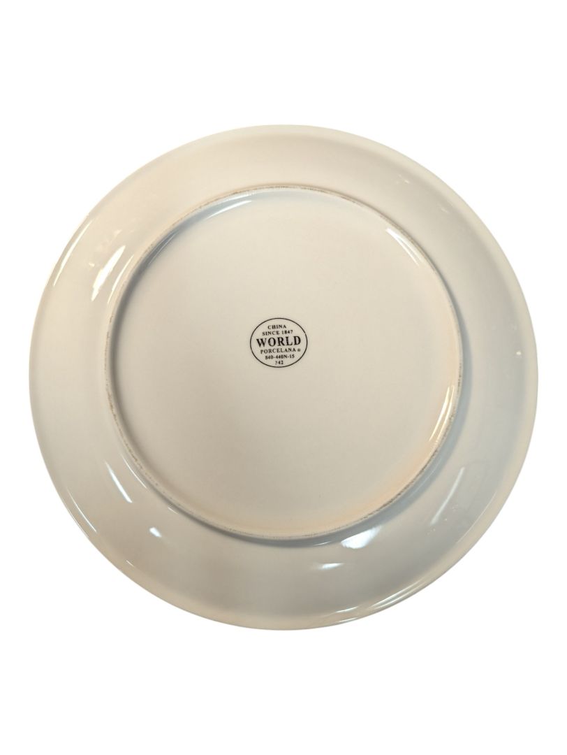 Set of 14 White Ceramic Plates