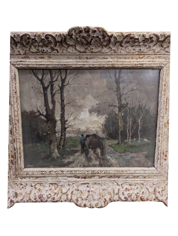 Painting of Farmer with Wagon 20" x 23" (P)