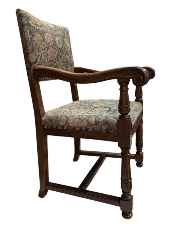 Circa 1850s, Handcrafted Louis 14th Needle Point Tapestry Chair
