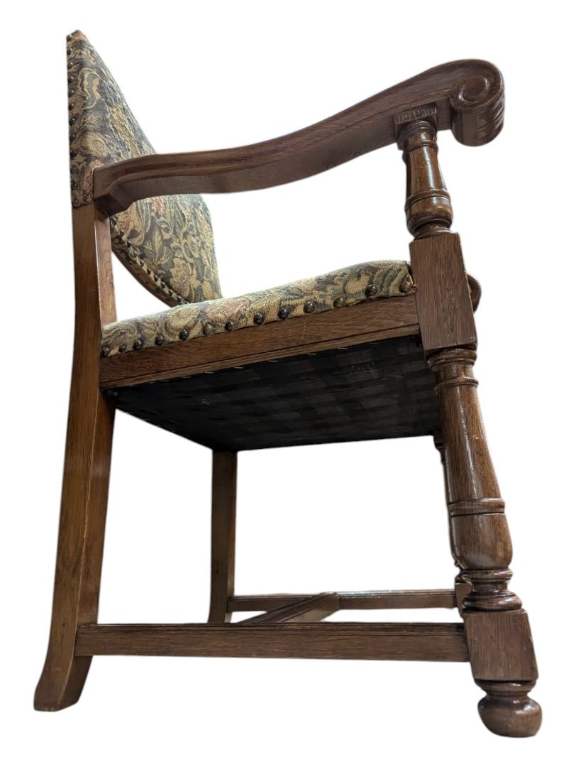 Circa 1850s, Handcrafted Louis 14th Needle Point Tapestry Chair