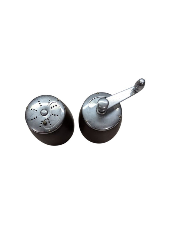 Wood barrel salt and pepper shakers