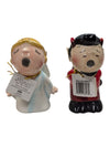 "Mwah Devil and Angel" salt and pepper shakers