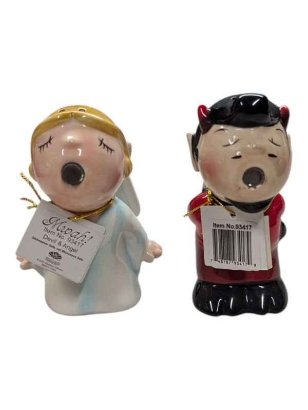 "Mwah Devil and Angel" salt and pepper shakers