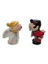 "Mwah Devil and Angel" salt and pepper shakers