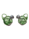 Green Glass Bottle salt and pepper shakers
