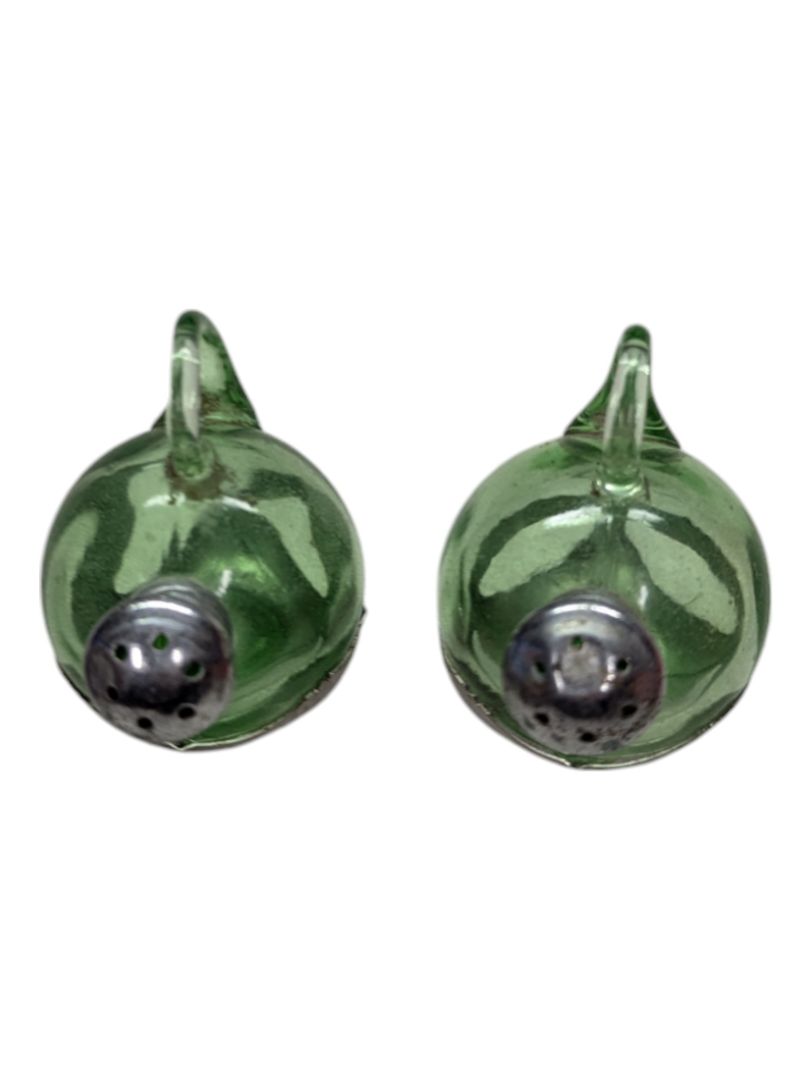 Green Glass Bottle salt and pepper shakers
