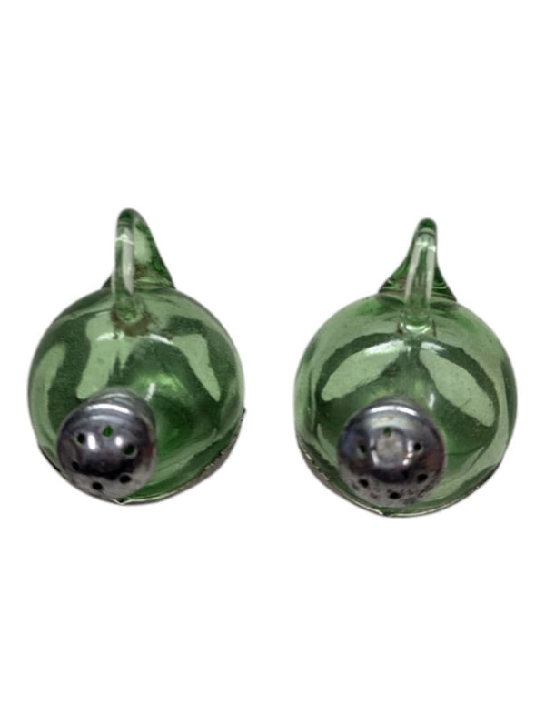 Green Glass Bottle salt and pepper shakers