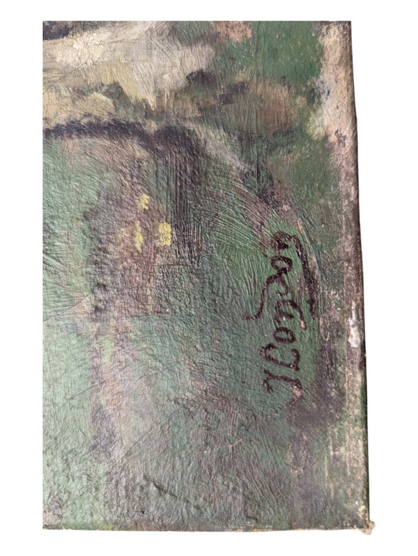 Painting of Farmer with Wagon 20" x 23" (P)