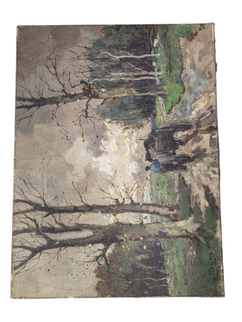 Painting of Farmer with Wagon 20