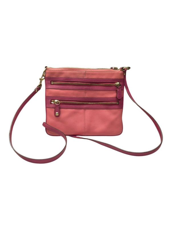 COACH Hot Pink Two Shades Leather Crossbody Shoulder Bag